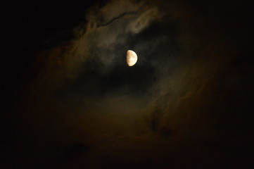 Mond hinter Wolken