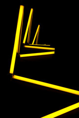 Bright neon lamps on dark background