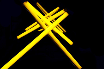 Bright neon lamps on dark background