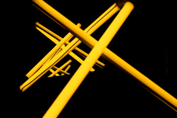 Bright neon lamps on dark background