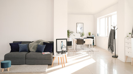 Interior of modern studio apartment