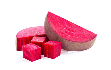 Beetroot slices isolated on white background.