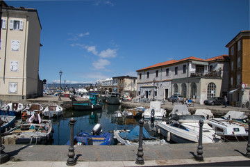 Small harbor in the village of Muggia near Trieste/Italy