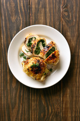 Stuffed chicken fillet with spinach and cheese