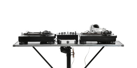 Modern DJ mixer on white background - Powered by Adobe