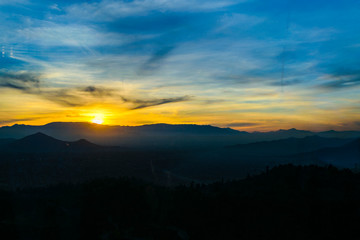 Sunset Scene Santiago de Chile Aerial View