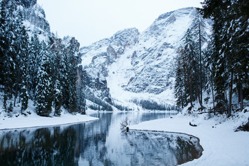 Lake Braies in Italy, Dolomites