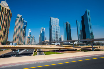 Fototapeta na wymiar Dubai, Arab Emirates, 2018. City, buildings, skyscrapers, roads