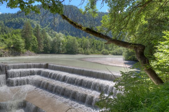Lechfall near Fussen, waterfall, Bavaria, Germany, Europe