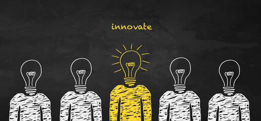 Chalkboard Bulb People - Innovate