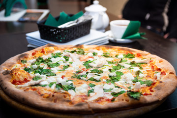pizza on a table