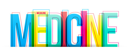 Medicine word vector isolated on a white background