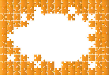 ПечаMulti-colored background from separate pieces of mosaic (puzzles) on a white background. Business, merger, joining, teamwork. ть