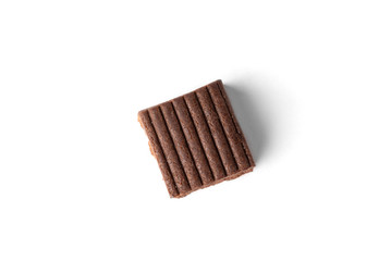 Chocolate toffees isolated on white background.