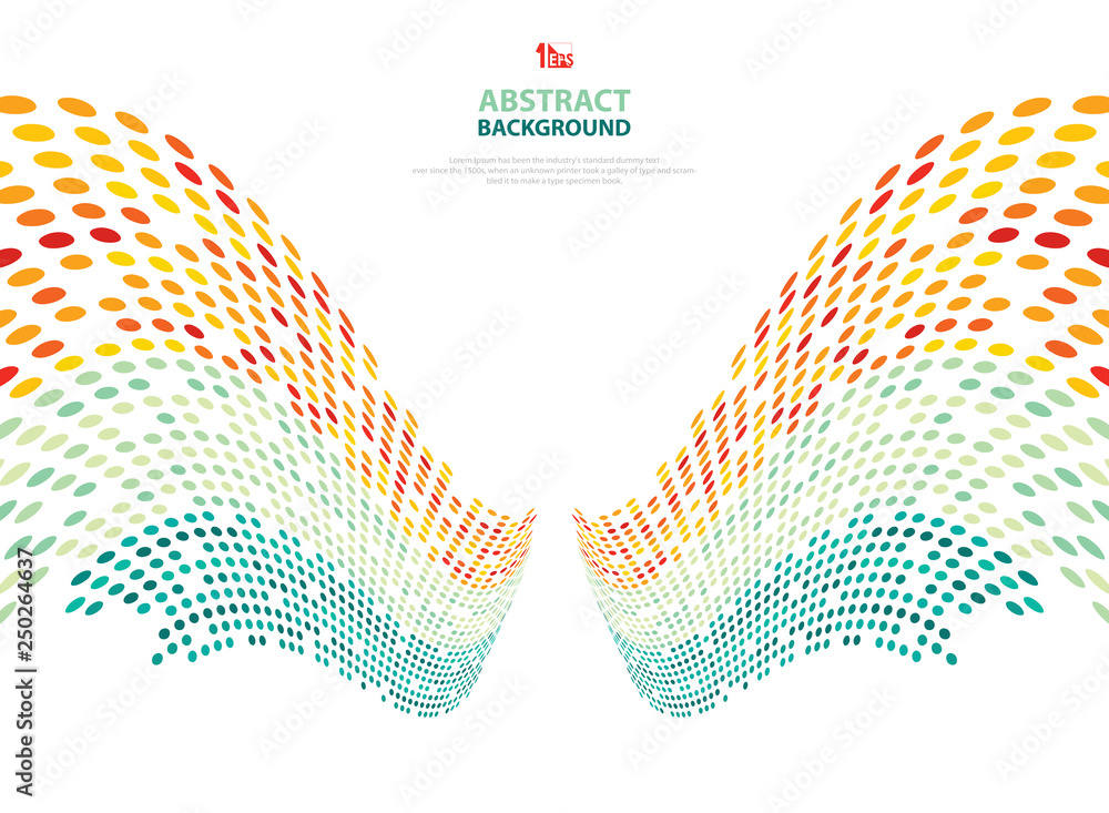 Poster abstract mesh summer time of colorful dot in nature tone background with copy space.