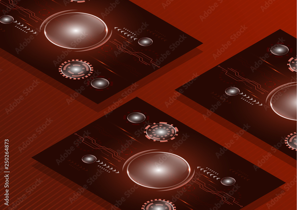 Poster vector business card template, flyer with technological background for business technical presentati