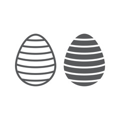 Easter egg line and glyph icon, easter and decoration, striped egg sign, vector graphics, a linear pattern on a white background.