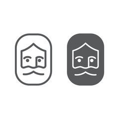 God line and glyph icon, christianity and lord, jesus christ sign, vector graphics, a linear pattern on a white background.