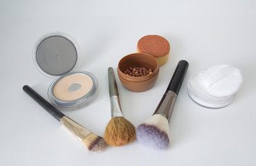 Makeup brush set, powder, blush