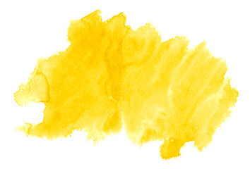 Naklejka premium Yellow watercolor abstract background, stain, splash paint, stain, divorce. Vintage paintings for design and decoration. With copy space for text.