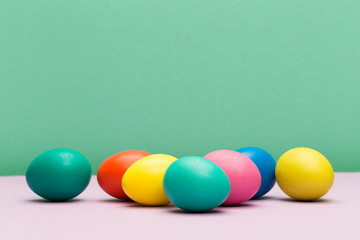 easter eggs on colour background - Image