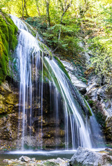 Waterfall Jur-Jur in the mountains of Crimea