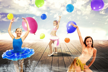 Ballerine, sfondo astratto