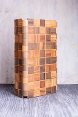 An angular tile a sample with wooden inserts