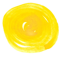 Yellow watercolor abstract background, stain, splash paint, stain, divorce. Vintage paintings for design and decoration. With copy space for text.