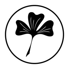 Leaf clover icon. Black icon isolated on white background. Clover silhouette. Simple icon. Web site page and mobile app design vector element.
