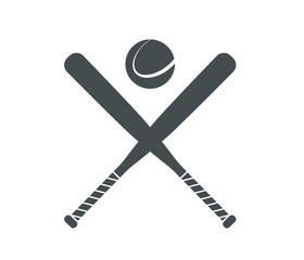 Modern baseball bat and baseball cross icon vector 