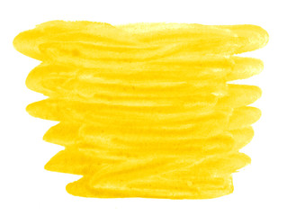 Naklejka na ściany i meble Yellow watercolor abstract background, stain, splash paint, stain, divorce. Vintage paintings for design and decoration. With copy space for text.