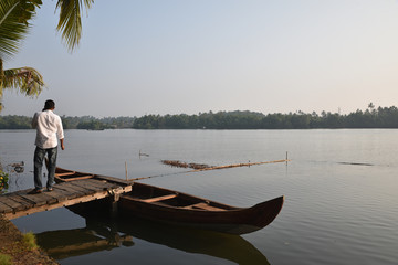 Paysage serein du Kerala, Inde du Sud