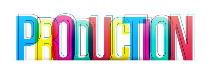 Production word vector on a white background