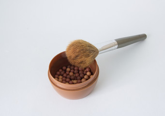 Blush and makeup brush