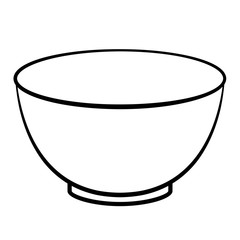 Empty cereal bowl outline icon. Clipart image isolated on white background