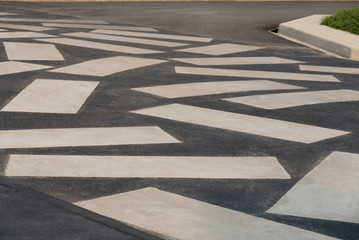Texture or pattern of paving walkway.