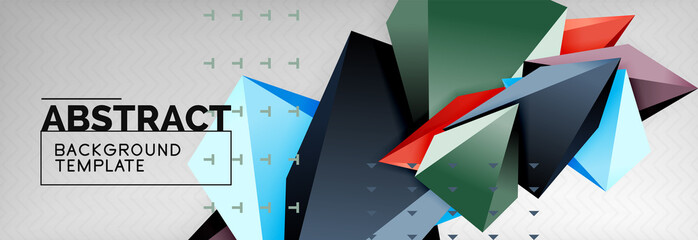 3d polygonal shape geometric background, triangular modern abstract composition