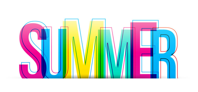Summer word vector isolated on a white background