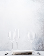 Empty plate with cutlery