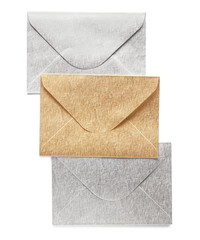 Paper envelopes on white background