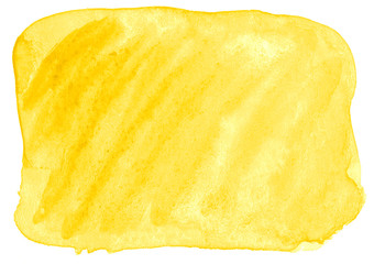 Yellow watercolor abstract background, stain, splash paint, stain, divorce. Vintage paintings for design and decoration. With copy space for text.