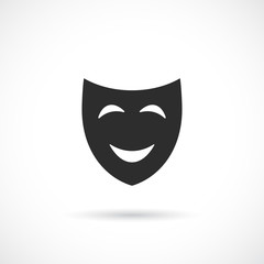 Smiling comedy theatre mask icon