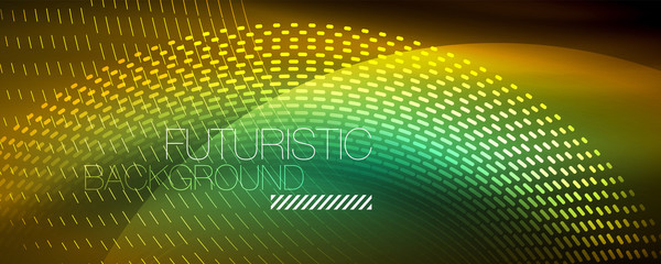 Digital flowing wave particles abstract background, vector smoke effect design