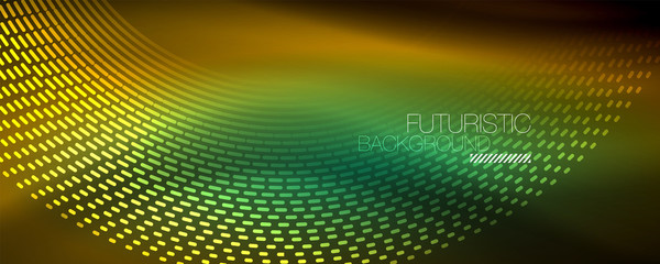 Digital flowing wave particles abstract background, vector smoke effect design