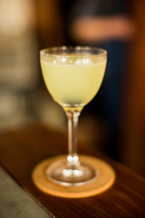 Cocktail light margarita tequila mezcal closeup