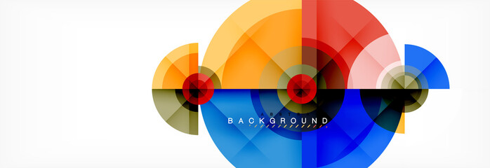 Round circles and triangles abstract background