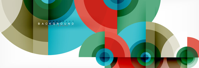 Obraz premium Round circles and triangles abstract background