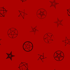 Seamless pattern with pentagrams for your design