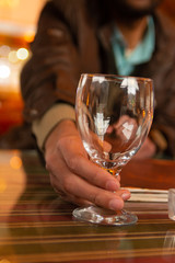 wine glass in hand ambient light exposure 